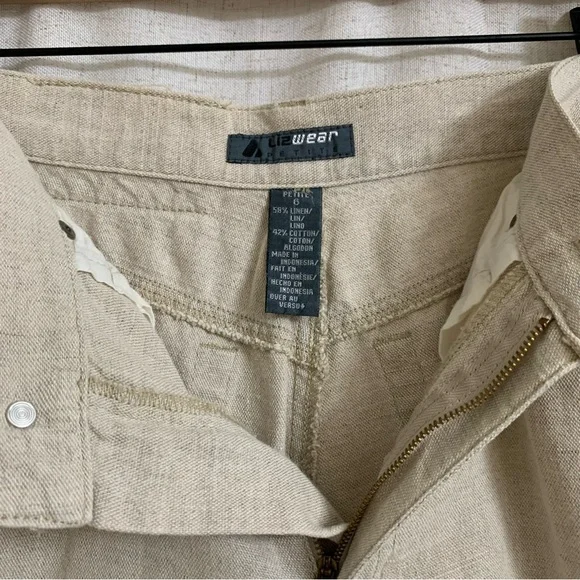Liz Claiborne Wear Linen Cotton Straight Leg Vintage High Rise Trousers - Picture 5 of 6